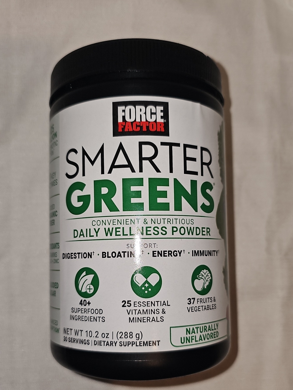 Force Factor Smarter Greens Daily Wellness Powder Unflavored, 10.2 oz